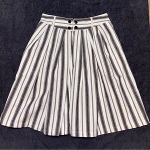 Esprit Black and White Striped A-Line Skirt